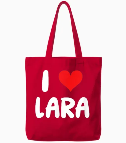 I Love Lara - Heart Tote Bags - Red