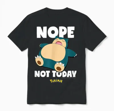 Pokémon - Nope Not Today Snorlax Unisex T-Shirt - Black