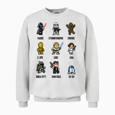 Star Wars Sprite Characters 8-Bit Pixel Graphic Unisex Sweatshirt - White