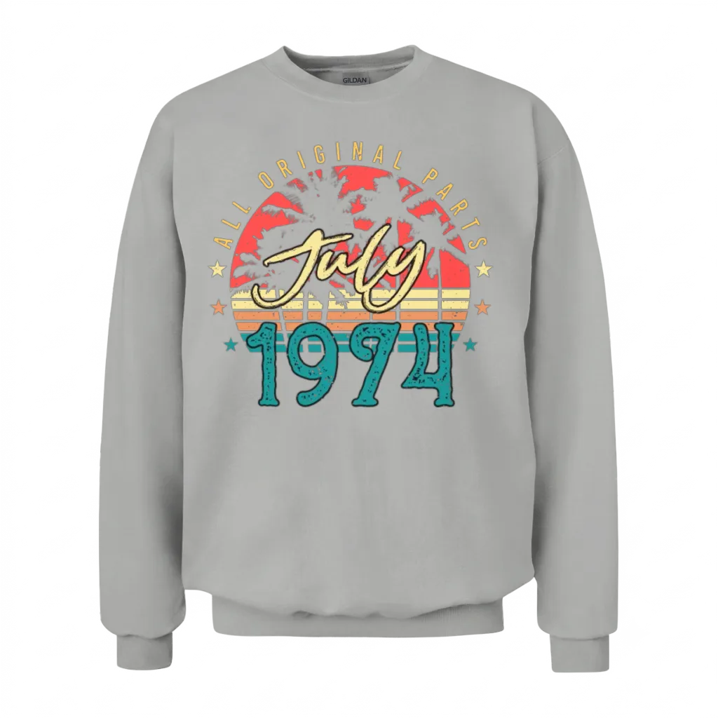 Retro 1974 July Unisex Sweatshirt - Ash