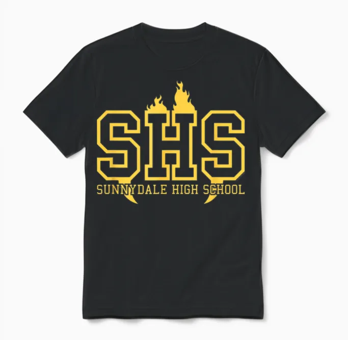Buffy the Vampire Slayer Sunnydale School Logo Unisex T-Shirt in Black