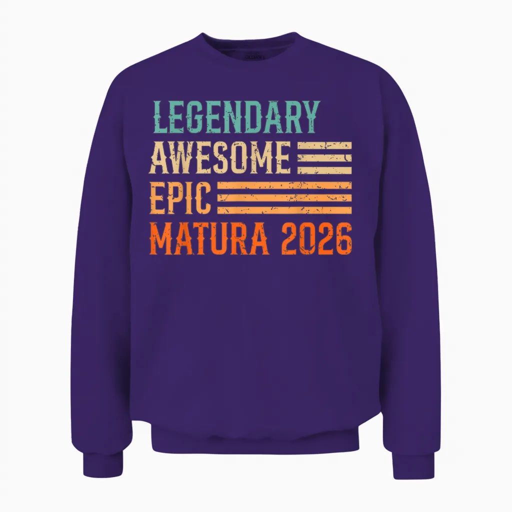 Matura Legendary Awesome Epic Matura 2026 Maturant Unisex Sweatshirt in Purple