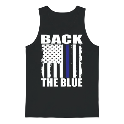 Back the Blue Thin Blue Line American Unisex Tank Top - Black