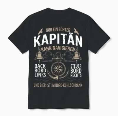 Funny Captain Navigation Gift Motor Boat Sailing Captain Unisex T-Shirt - Black