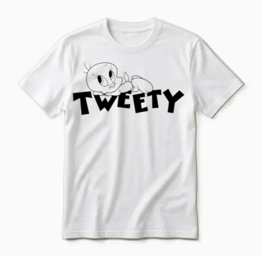Looney Tunes Tweety Bird - Lovers Unisex T-Shirt in White