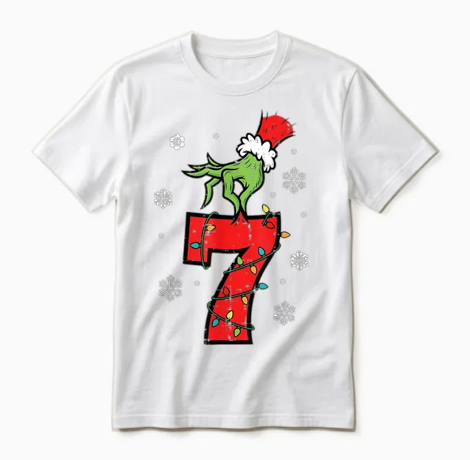 Number 7 Matching 67 Meme 6 7 Christmas Boys Unisex T-Shirt in White