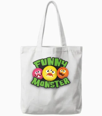 Funny Monster Tote Bags - White
