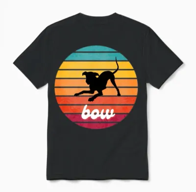 Dog Bow Unisex T-Shirt - Black