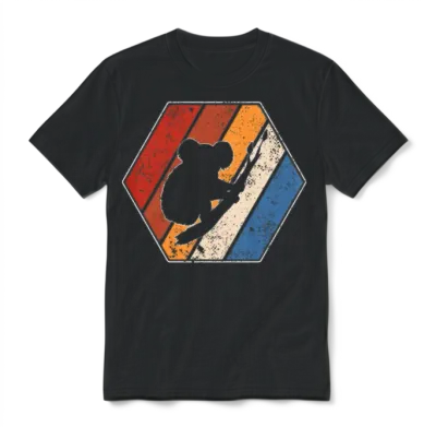 Koala Retro Unisex T-Shirt - Black