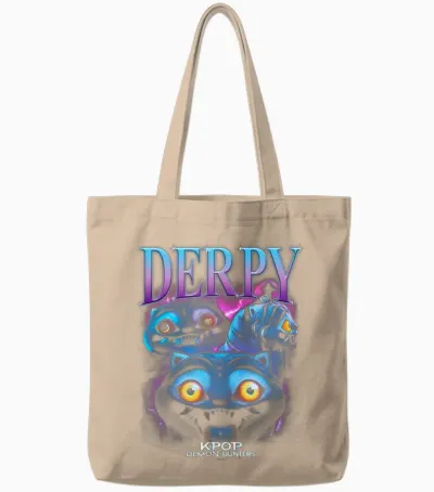 Kpop Demon Hunters Derpy Heartthrob Officially Licensed Tote Bags - Natural