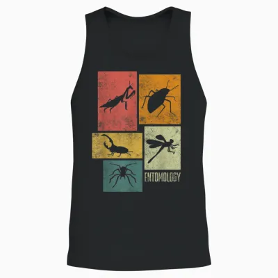 Entomologie Entomologe Insekten Silhouetten Unisex Tank Top - Black