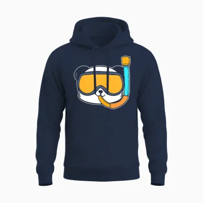 Panda Snorkel Diver Gift Unisex Hoodie - Navy