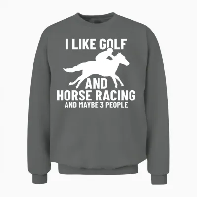Horse Racing Golf Horse Racer Yellow Unisex Sweatshirt - Graphite Heather