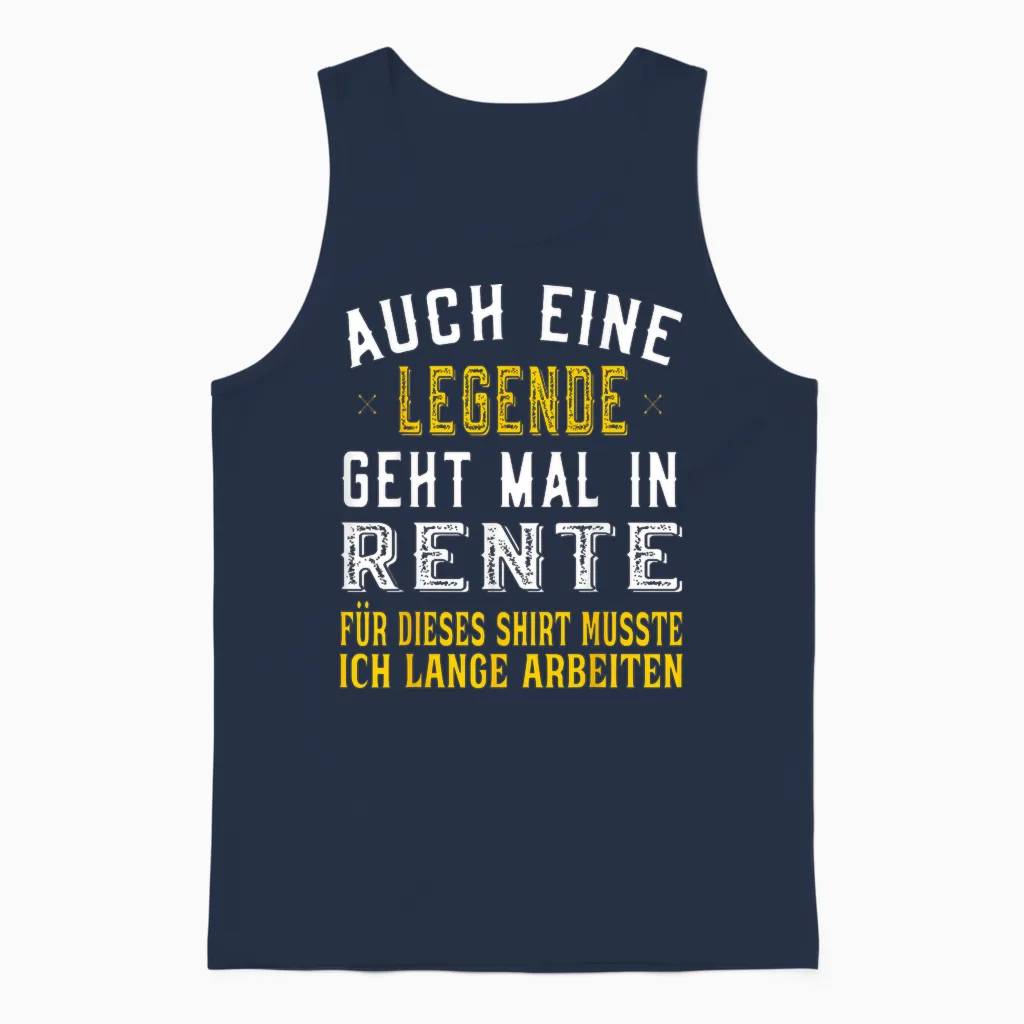 Rentner Spruch Auch Eine Legende Geht Mal in Rente Unisex Tank Top in Navy