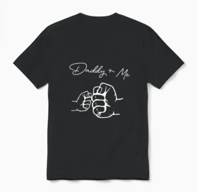 Fist Bump Dad and Me Design Unisex T-Shirt - Black