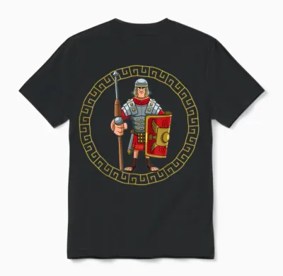 Roman Costume Roman Helmet Soldier Sword Children's Boys T-Shirt, Black Unisex T-Shirt - Black