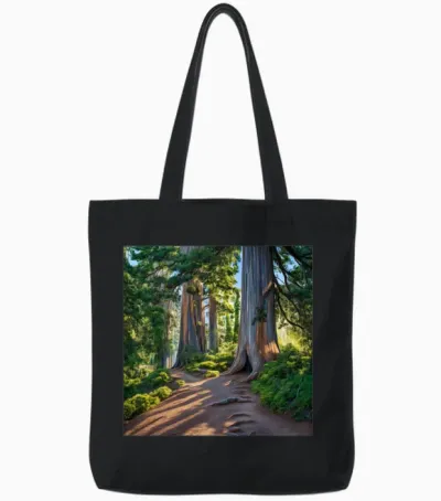 Hiking Forest Journey Tote Bags - Black