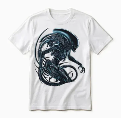 Illustriertes Poster Mit Alien-Xenomorph Unisex T-Shirt - White