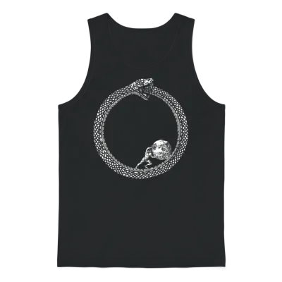 Sisyphus in an Ouroboros Snake Unisex Philosophy Unisex Tank Top - Black