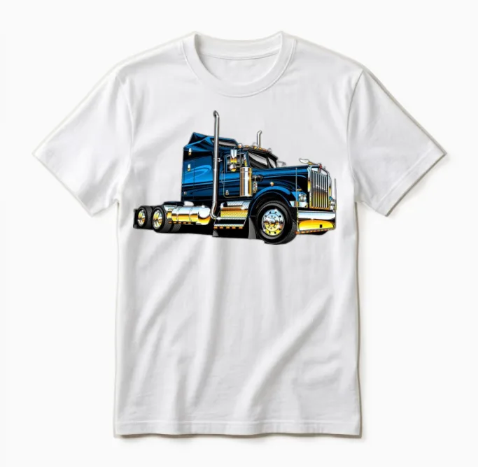Blue Truck Unisex T-Shirt in White