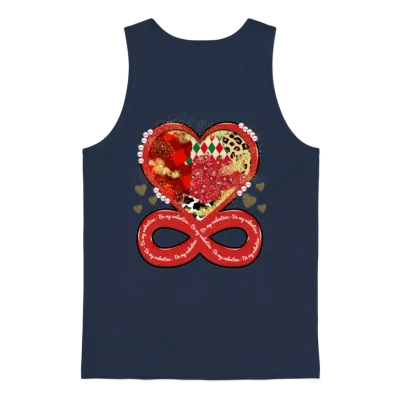 Be Mine Valentine, Retro Valentine Unisex Tank Top - Navy