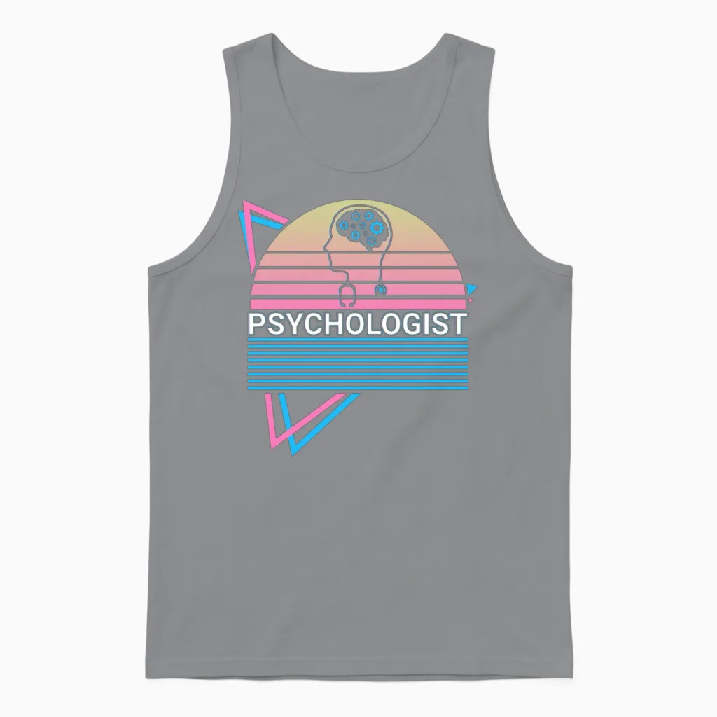 Psychologist Psychology Retro Unisex Tank Top in Sport Grey
