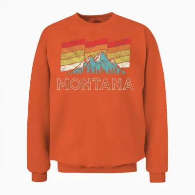 Retro Montana Mountains Vintage Unisex Sweatshirt - Orange