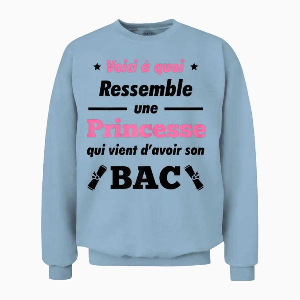 Bac 2025 Baccalaureate Congratulations Humour Gift Bac 2025 Unisex Sweatshirt in Light Blue