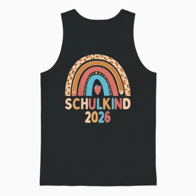 Schulkind 2026 Regenbogen Pastell Einschulung Unisex Tank Top - Black