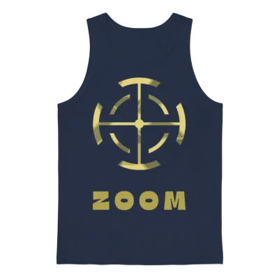 Sniper Zoom Funny Unisex Tank Top - Navy