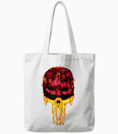 Devil Rider Punishes Tote Bags - White