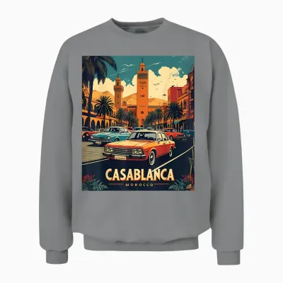 Casablanca Morocco Vintage 80s Retro Style Unisex Sweatshirt - Sport Grey
