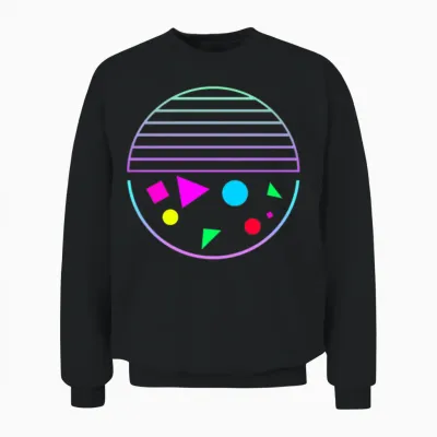 Retro Sunset Style 80s Unisex Sweatshirt - Black