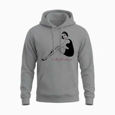 Pin Up Girl Retro Unisex Hoodie - Sport Grey