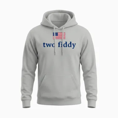 Two Fiddy 2 Fiddy 250th Anniversary 4th of July Patriotic Unisex Hoodie - Ash