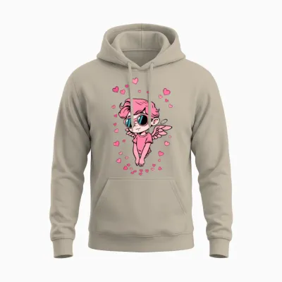 Retro Cupid Unisex Hoodie - Sand
