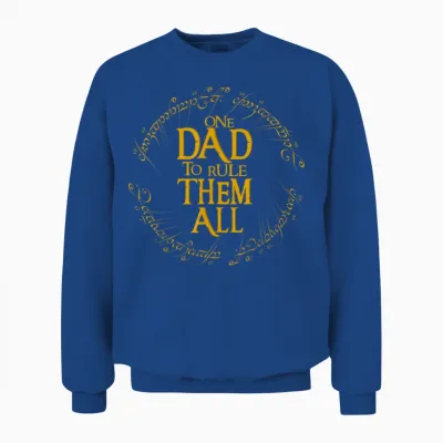Lustiger Fantasy Nerd Dad Graphic "one Dad to Rule Them All" Unisex Sweatshirt - Royal