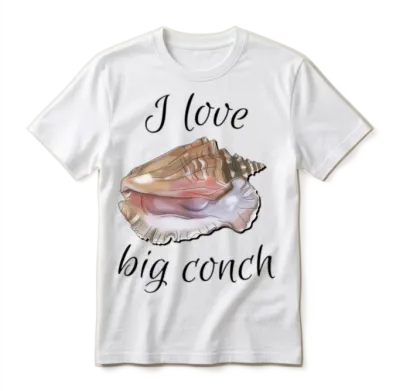 I Love Big Conch Unisex T-Shirt - White
