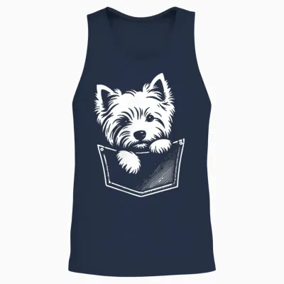West Highland White Terrier Hund Späht Westie Design Unisex Tank Top - Navy