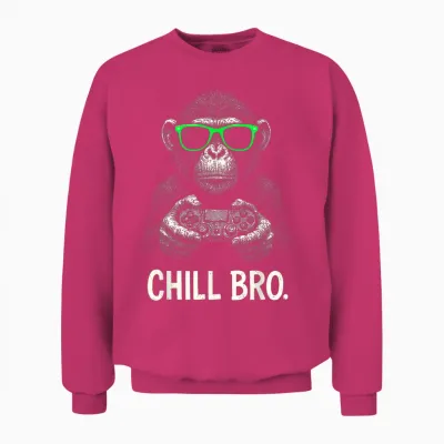Chill Bro Cooler Affe Mit Sonnenbrille Gamer Geschenk Lustig Unisex Sweatshirt - Heliconia