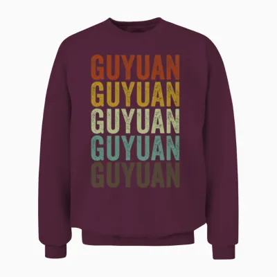 Guyuan China Retro Vintage Unisex Sweatshirt - Maroon