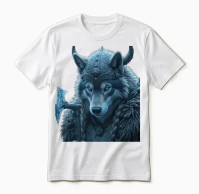 Viking Wolf King Young Scooter , Weather Unisex T-Shirt - White