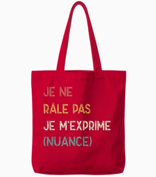 Retro Je Ne Râle Pas Je M'exprime Nuance Cadeau Drôle Tote Bags - Red