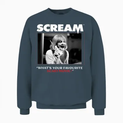 What's Your Favourite Scary Movie? Graphic Papl3015 Unisex Sweatshirt - Dark Heather