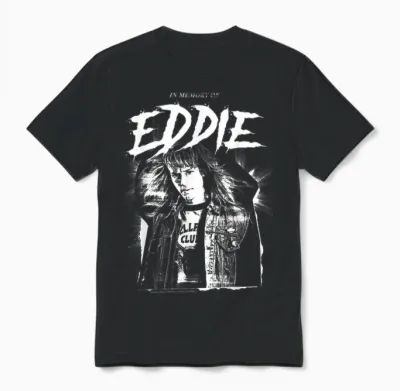 Stranger Things in Memory of Eddie Munson Hellfire Club T-Shirt, Black, S Unisex T-Shirt - Black