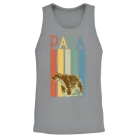 Papa Bear Retro — Wildlife Unisex Tank Top - Sport Grey – 2