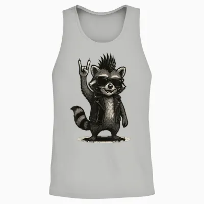 Waschbär Punk Rock Musik Vintage Unisex Tank Top - Ash