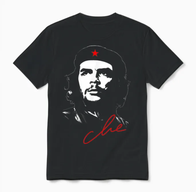 Che Guevara Rebel Cuban Jersey T-Shirt Guerrilla Revolution Unisex T-Shirt in Black