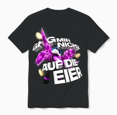 T-Shirt with German Text "bastighg Mir Nicht Auf Die Eiermooig Mies Drauf Nerven" [german Language] Unisex T-Shirt - Black