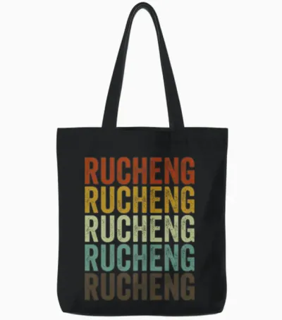 Rucheng China Retro Vintage Tote Bags - Black